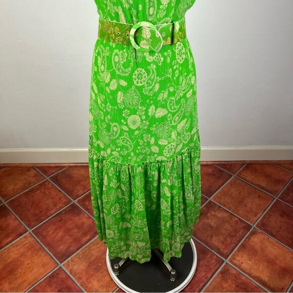 Nicholas Tonal Paisley Pleated Belted Dress - Picture 4 of 10